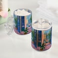 thumbnail image 2 of Yayeee 2 Pack Qtip Holder Bathroom Cotton Swab Canister with Lid Clear Dispenser Set, Purple Window, 2 of 6