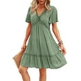 thumbnail image 3 of MesaSe Robe de Maternité à Manches Courtes pour Femmes, Col en V, Pois Suisses, Robe d'Été Fluide, 3 of 4