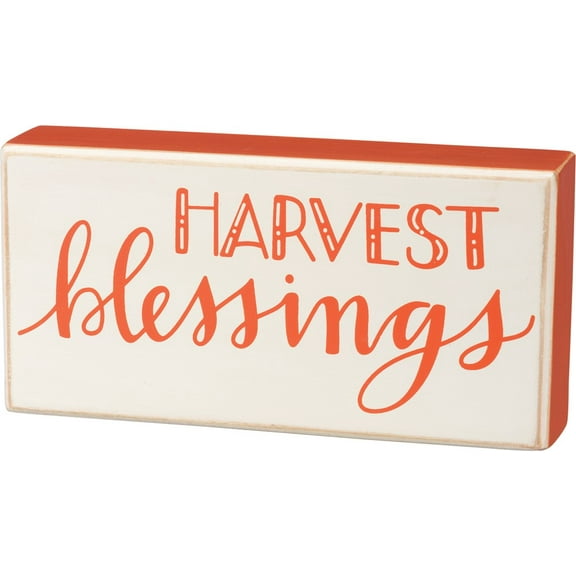 Primitives by Kathy Harvest Blessings Wood Box Decorative Signs