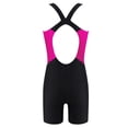 thumbnail image 3 of MSemis Kids Girls Athletic One Piece Boyleg Swimsuit Rashguard Surfing Bathing Suit Rose Red&Black 8, 3 of 4