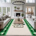 thumbnail image 4 of Area Rug 60×96in, Dwarf St. Patrick's Day Gold Coin Floor Carpet Living Room Rug, Shamrock Green Plaid Non-Slip Welcome Mat Indoor Rugs for Bedroom Dining Room, 4 of 9