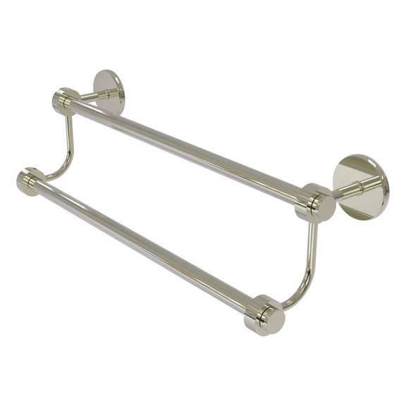 Satellite Orbit Two Collection Double Towel Bar with Smooth Accents - Polished Nickel / 18 Inch