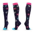 thumbnail image 2 of SGFCWSX Men Running Socks,Athletic Knee-High Crew Outdoor Compression Socks Navy L, 2 of 6