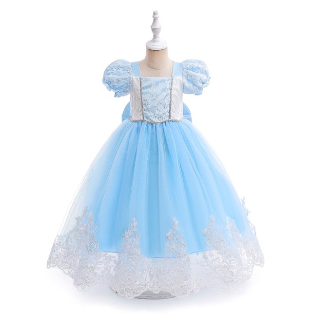 Cenicienta Fancy Cumpleaños Vestir Niñas Navidad Halloween Fiesta Disfraces Accesorios Niños Vestido De Boda 4-10 Años ASMR052