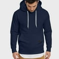 thumbnail image 2 of Crew Neck Sweater For Men Crewneck Sweatshirt Men's Casual Hoodies Sweatshirts Fashion Long Sleeve Drawstring Fleece Pullover Hoodie with Pockets, 2 of 6