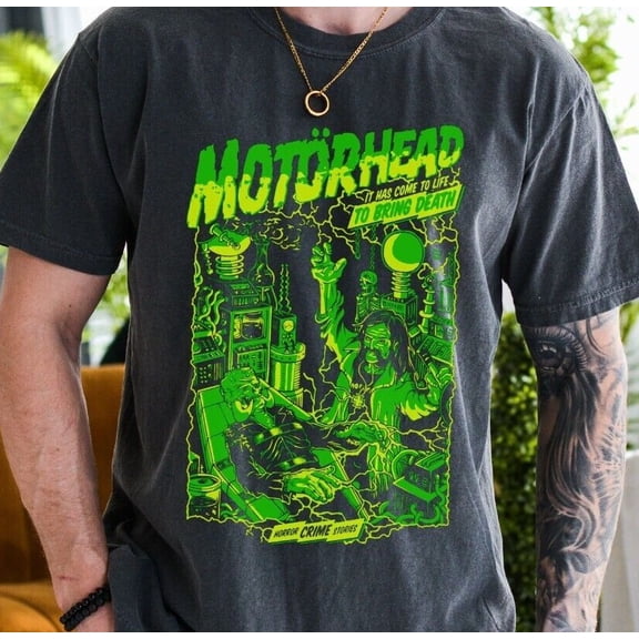 Motorhead Horror Crime Stories Vintage Black 1717 T-Shirt