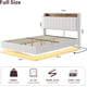 thumbnail image 2 of Blanca tamaño completo floating marco de cama con LED lights y usb estación de carga - no box spring, fácil montaje, noise - free, 2 of 7