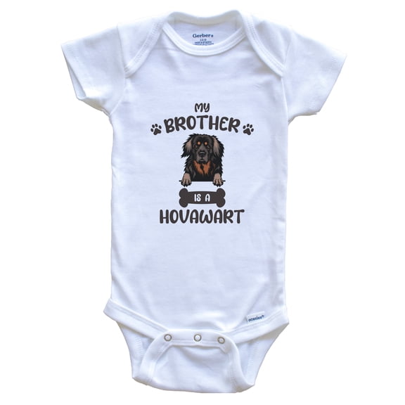 My Brother Is A Hovawart Cute Dog Breed Baby Bodysuit, 0-3 Months White