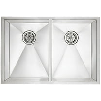 BLANCO PRECISION Satin Polished Stainless Steel 16in Rectangle Double Undermount Sink