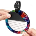 thumbnail image 2 of tie dye8 2pcs PU Leather Round Bag Tags with Privacy Cover and Name ID Tag - Suitcase Tags for Travel Luggage, Handbags, Backpacks, School Bags, 2 of 6