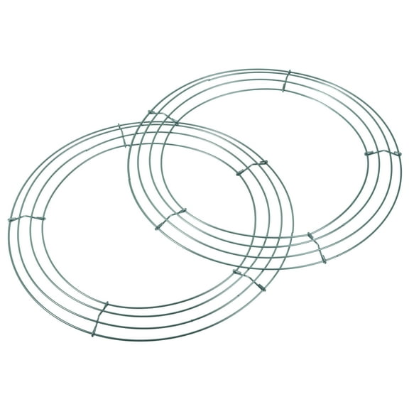 Uxcell Metal Wire Wreath Form Hanger For Christmas Wedding Party Arrangement Green 2Pcs Green 12"