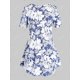 thumbnail image 2 of Más el tamaño de la impresión floral de oscilación camiseta Rosegal Camisetas tallas grandes, 2 of 5