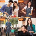 thumbnail image 4 of Pioneer Flower Floral Print Pattern Apron for Women and Men, Cotton Linen Waterproof with Pockets, Adjustable, 33x27 Inch for Kitchen, Gardening, BBQ, Salon, 4 of 6