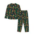 thumbnail image 2 of Rateoe Hawaiian Tribal Mask Pattern Womens Pajamas Set Long Sleeve Sleepwear Button Down Nightwear Soft Cotton Pj Lounge Sets, 2 of 9