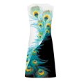 thumbnail image 5 of Penkiiy Robes de Printemps pour Femmes 2024 Décontractées Imprimées Amples Couleur Unie Col Rond Tempérament Élégantes Robes Dos Nu S Multicolore, 5 of 5