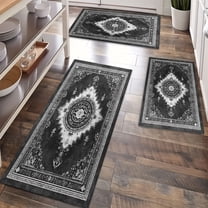 Kitchen Rugs Sets of 3 Non Slip Washable Kitchen Mats for Floor, Waterproof Kitchen Runner Rug, Floor Mat Carpet for Entryway, Laundry, Sink, Hallway, Bathroom