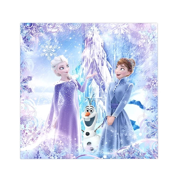 Vajilla desechable con temática de Frozen de Disney, servilletas rosas de Anna y Elsa, decoración de fiesta de feliz cumpleaños para niñas, 20 unids/lote por paquete
