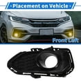 thumbnail image 3 of Unique Bargains Front Left Fog Light Grill No.71108T5HH60 Front Lower Bumper Fog Light Cover Inserts for Honda Fit 2018-2019 Black ABS, 3 of 6