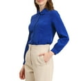 thumbnail image 4 of Allegra K Women's Button up Career Peter Pan Collar Long Bishop Sleeve Shirt, 4 of 6