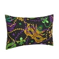 thumbnail image 2 of EasygdpMardi Gras Surface Polyester Fiber Double-Sided Pillowcase,Super Soft,Comfortable And Luxurious Pillowcase,Not Easy To Break Or Deform- 16"X24", 2 of 9