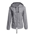 thumbnail image 2 of ZJXFGS Men and Women's Hooded Raincoat Waterproof Rain Jackets Lightweight Raincoat for Women Outdoor Hooded Windbreaker Gray S, 2 of 7