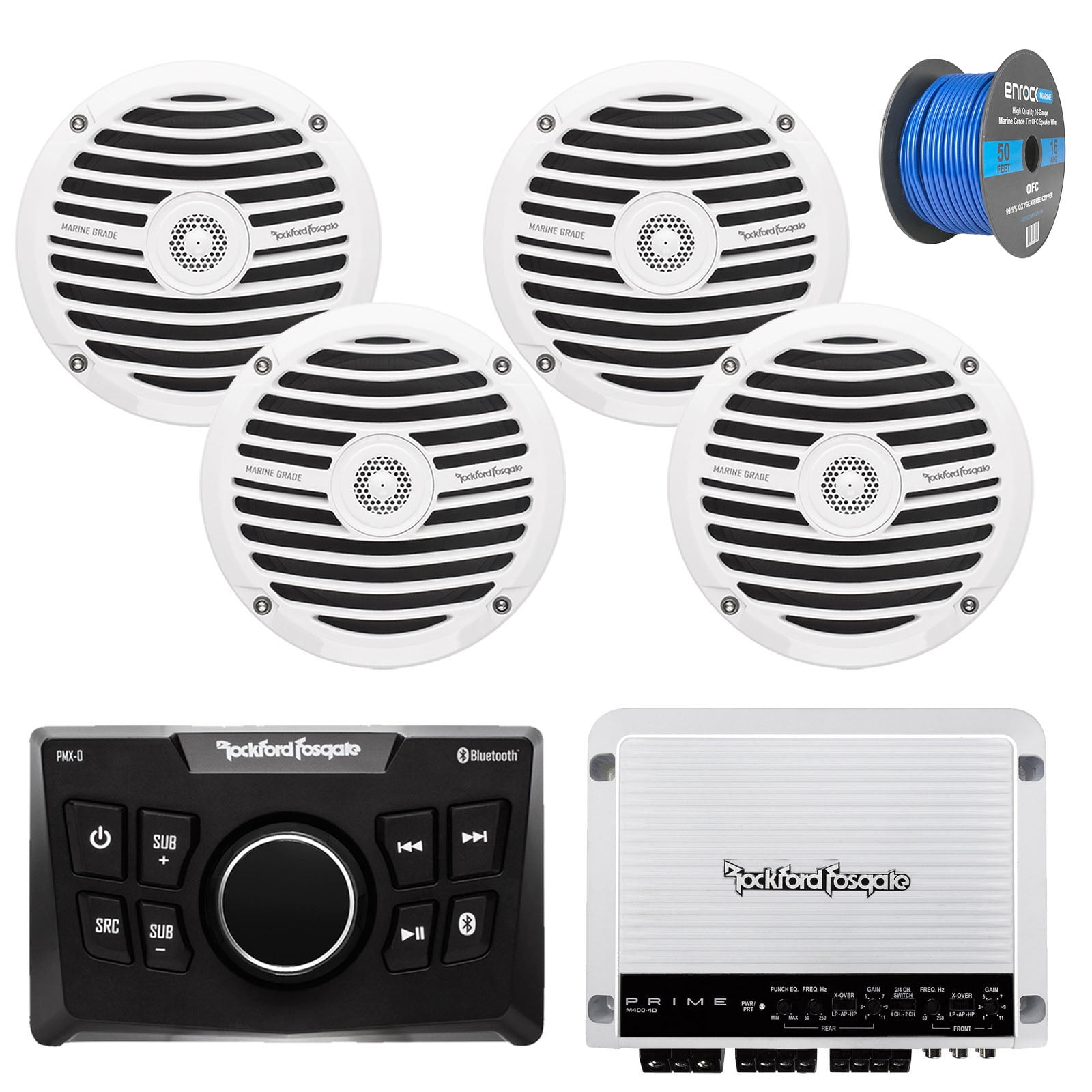 Rockford Fosgate PMX0 Ultra Compact Bluetooth Marine Boat Digital