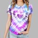 thumbnail image 1 of Fiudx Ropa de Mujer Top/Camisa de Manga Corta con Cuello Redondo y Estampado de Amor para Mujer, 1 of 4