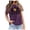 Dark Purple, variant on Womens Halloween Theme Short Sleeve T Shirt Witchy Hocus Pocus Letter Print Graphic Tee Top