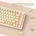 thumbnail image 4 of KOMI Shine Through keycaps,PBT Wood keycap,DYE-sub Custom keycap,136key Double Shot Key Cap,Side Printed Cherry Profile 75 Percent for MX Gaming Mechanical Keyboard（Beech Grain，only keycaps）, 4 of 6