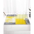 thumbnail image 2 of Bathroom Rug Bath Mat Minimalist Yellow Gray Abstract Geometric Oil Painting Extra Absorbent Shower Rug Non Slip Door Mat Microfiber Plush Stand Mat Thick Shaggy Floor Mat Entrance Mat-16''''x24'''', 2 of 6