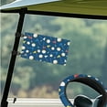 thumbnail image 3 of XYZCANDO Golf Print 4 Piece Golf Cart Seat Covers Golf Cart Steering Wheel Cover 2pcs Golf Cart Flags Golf Cart Blanket Anti Slip Golf Cart Steering Wheel Covers Suitable for All Seasons Blue, 3 of 7