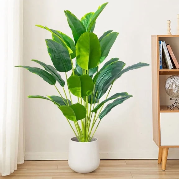 1pc Artificial Plants Large Tropical Palm Tree Fake Banana Plants Leaves Real Touch Plastic Monstera For Home Garden Party Decor