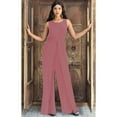 thumbnail image 4 of KOH KOH One Piece Sleeveless Cocktail Party Wide Leg Cute Casual Long Pant Suit Romper Playsuit Jumpsuit For Women Rose Pink Large US 12-14 NT147, 4 of 6