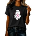 thumbnail image 3 of IMENGL Tops for Women Short Sleeve Casual Neck Printed Graphic Tee Daily Outfits Loose Basic Women's Short Sleeve T Shirts,M-XXXL, 3 of 6