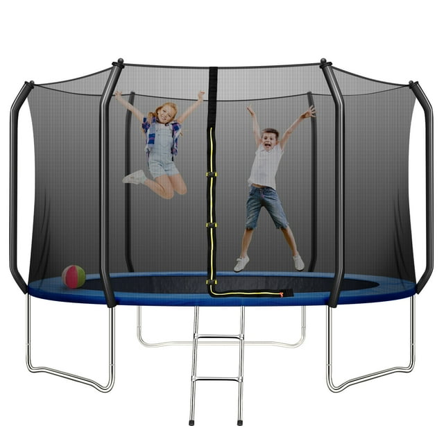 INCLAKE Trampoline with Safety Enclosure Net,10 FT Exercise Trampoline
