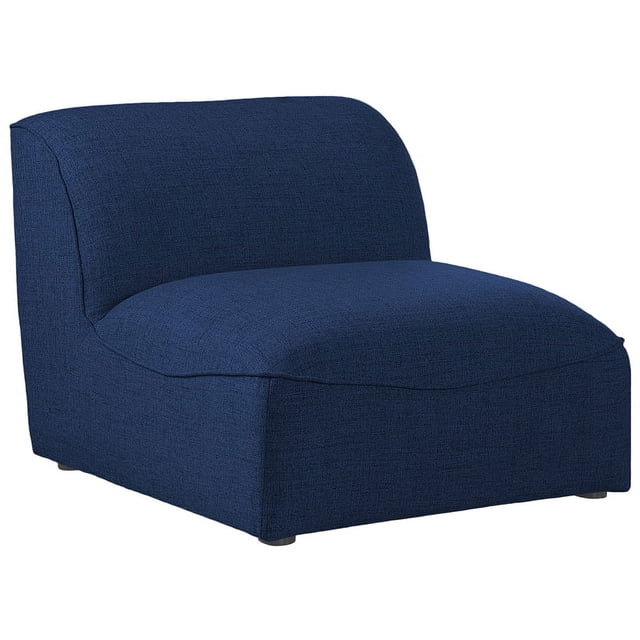Meridian Furniture Miramar Bleu Marine Durable en Lin Texturé Sans Accoudoirs
