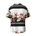 thumbnail image 2 of KLL Starfishes Shells Print Men's Shirt Short Sleeve Button Down Summer Cuba Beach Shirts- 3X-Large, 2 of 7