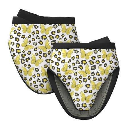 

Tebeau Leopard And Butterfly Print Short Oven Mitts Heat Resistant Silicone Kitchen Mini Oven Mitts Non-Slip Grip Surfaces and Hanging Loop Gloves