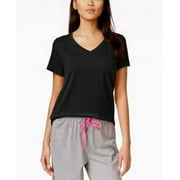 Hue Solid Short Sleeve Sleep Tee, Choose Sz/Color: 2X/Black