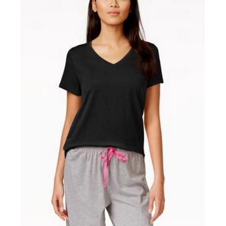 Hue Solid Short Sleeve Sleep Tee, Choose Sz/Color: 2X/Black