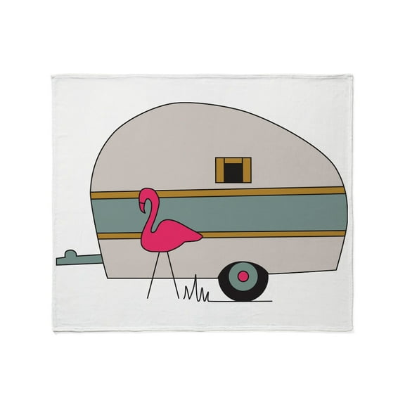 CafePress - Camper Flamingo Throw Blanket - Soft Fleece Throw Blanket, 50"x60" for All Ages