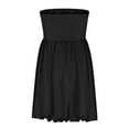 thumbnail image 5 of Busydd Womens Dresses Solid Color Strapless Summer Dress Casual Sleeveless A Line Mini Dress Trendy Wedding Guest Dresses for Women Prom Dress with Pockets Black S, 5 of 8