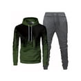 thumbnail image 1 of Daeful Sweatsuit Two Pieces Tracksuit Long Sleeve Jogger Set Men Lounge Active 2 Pcs Pullover Army Green Dark Gray XL, 1 of 2