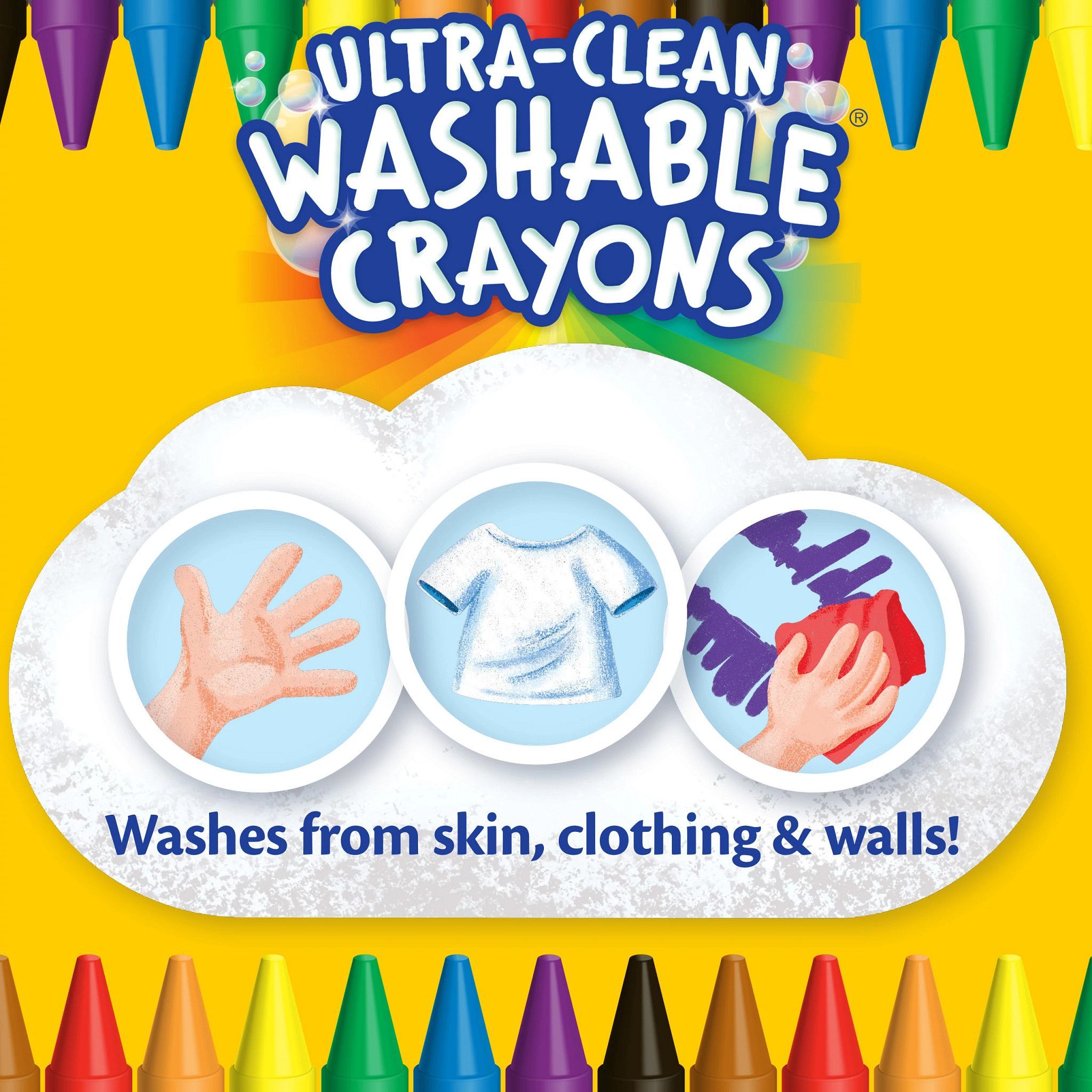 Crayola Ultra-Clean Washable Crayons, 24 Ct, Back to School Supplies for Kids, Art Supplies - image 3 of 9