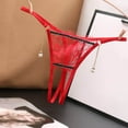 thumbnail image 3 of Xijirk Panties for Women Transparent Lace Low Waist T Back Panties Pearl Pendant Panties Underwear for Elegant and Detailed Wear,Red,One Size, 3 of 3