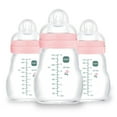 thumbnail image 1 of Biberón de Vidrio MAM para Bebé 180ml Flujo Lento Sin BPA Pack de 3, 1 of 5