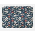 thumbnail image 1 of Floral Bath Mat, Oriental Blossom Motifs Boho Classic Petals Shabby Retro Vintage Art, Plush Bathroom Decor Mat with Non Slip Backing, 29.5" X 17.5", Night Blue and Multicolor, by Ambesonne, 1 of 2