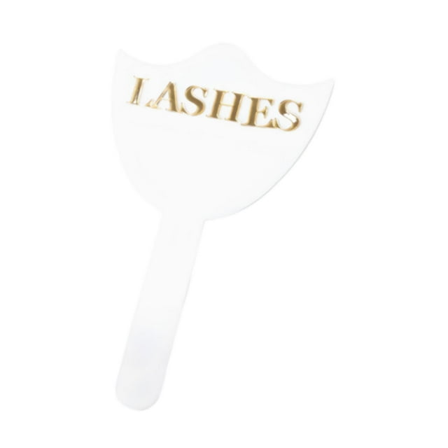 Espejo de mano para maquillaje, acrílico premium, compacto, herramienta de extensión de pestañas con asa, espejo de mano para niñas, mujeres, hogar y Blanco