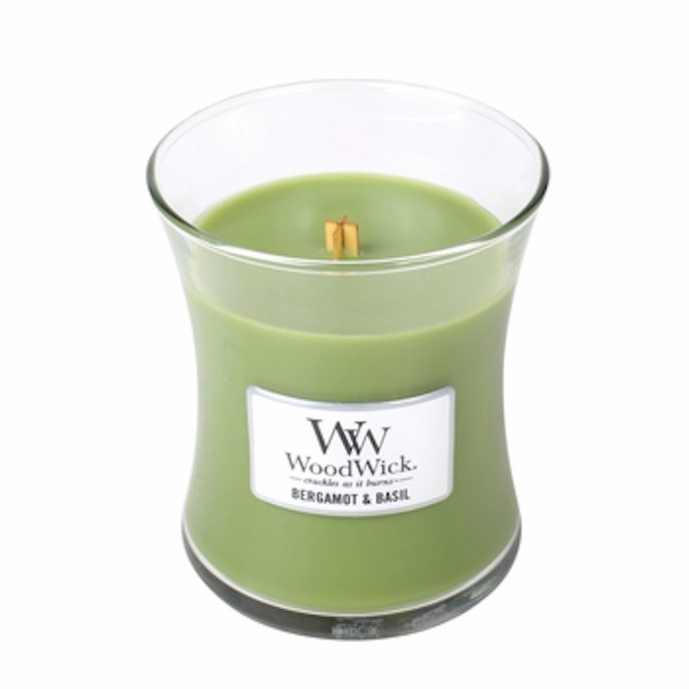 WoodWick Medium Crackling Candle Bergamot & Basil
