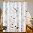 thumbnail image 2 of Dahlia Shower Curtain, PEVA Shower Curtain Liner with 12 Hooks, 2 in 1 PEVA Plastic Shower Curtain for Bathroom Decor 71W X 71H INCHES, White and Black Grey Cornflower, 2 of 5
